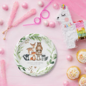 Woodland Animals Baby Shower Paper Plates Pappteller (Party)