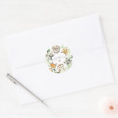 Woodland Animals Baby Shower  Runder Aufkleber (Umschlag)