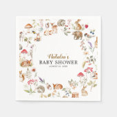 Woodland Animals Baby Shower Serviette (Vorderseite)