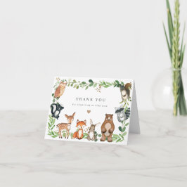 Woodland Animals Baby Shower Thank You Card Dankeskarte