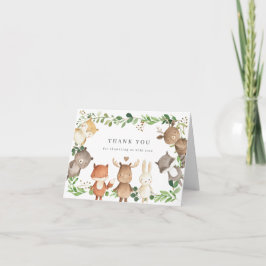 Woodland Animals Baby Shower Thank You Card Dankeskarte