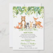 Woodland Animals Baby Shower von Mail Greenery Boy Einladung (Vorderseite)