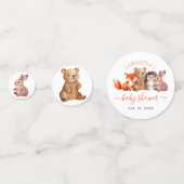 Woodland Animals Baby Showfox Bären Sonnenschrift Konfetti (Rückseiten)