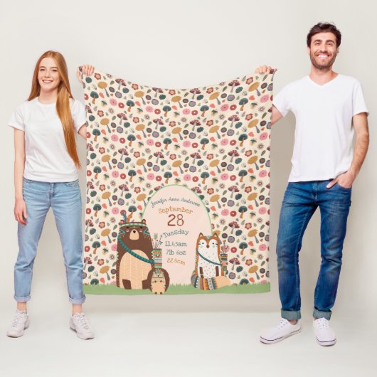 Woodland Animals BABY STATS Boy Girl Room Decke (Beispiel)