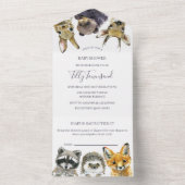 Woodland Animals Babydusche All In One Einladung (Innen Boden)