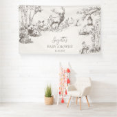 Woodland Animals Babydusche Banner (Insitu)