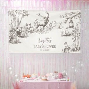 Woodland Animals Babydusche Banner