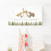 Woodland Animals Babydusche Banner (Insitu)