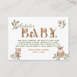 Woodland Animals Babydusche Boho Buchanfrage Begleitkarte