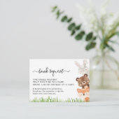 Woodland Animals Babydusche Buchanfrage Begleitkarte (Stehend Vorderseite)