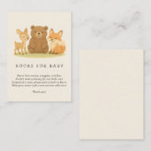Woodland Animals Babydusche Buchanfrage Begleitkarte (Vorne/Hinten)