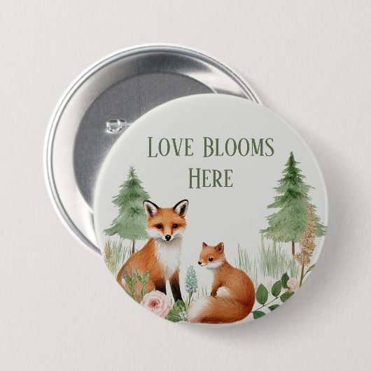 Woodland Animals Babydusche Button (Vorne & Hinten)