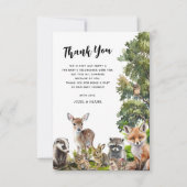 Woodland Animals Babydusche Dankeskarte (Vorderseite)
