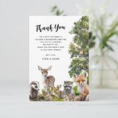 Woodland Animals Babydusche Dankeskarte (Stehend Vorderseite)