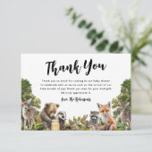 Woodland Animals Babydusche Dankeskarte (Stehend Vorderseite)