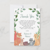Woodland Animals Babydusche Dankeskarte (Vorderseite)