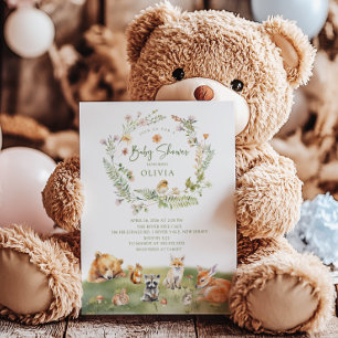 Woodland Animals Babydusche Einladung