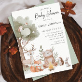 Woodland Animals Babydusche Einladung