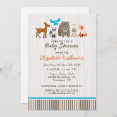 Woodland Animals Babydusche Einladung (Vorne/Hinten)