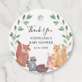 Woodland Animals Babydusche Geschenkanhänger (Vorderseite)