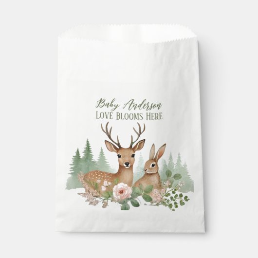 Woodland Animals Babydusche Geschenktütchen (Vorderseite)