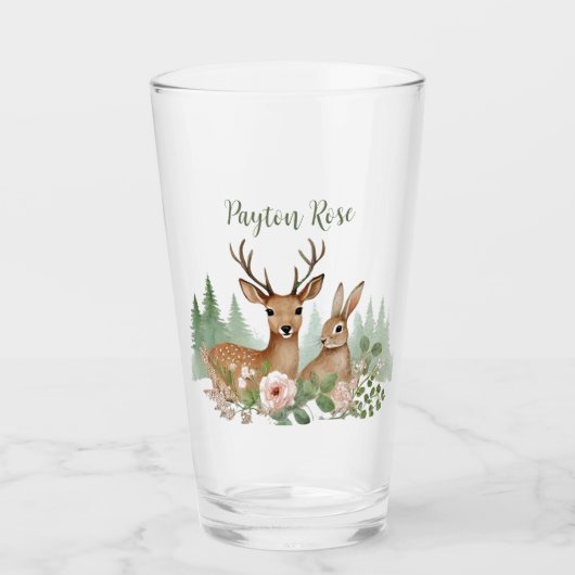 Woodland Animals Babydusche Glas (Vorderseite)