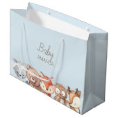 Woodland Animals Babydusche Große Geschenktüte (Vorderseite Schrägansicht)