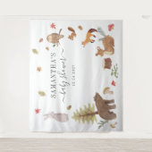 Woodland Animals Babydusche Hintergrund Foto Prop Wandteppich (Vorderseite)