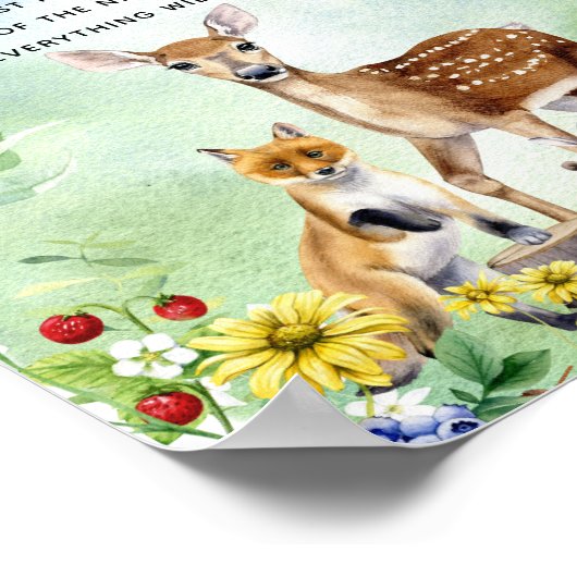 Woodland Animals Babydusche "Late Night Diaper" Poster (Ecke)