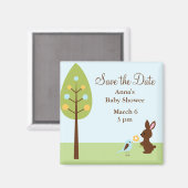 Woodland Animals Babydusche Magnet (Vorderseite/Rückseite)