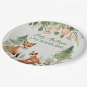 Woodland Animals Babydusche Pappteller (Schrägansicht)
