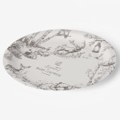 Woodland Animals Babydusche Pappteller (Schrägansicht)