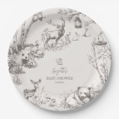 Woodland Animals Babydusche Pappteller (Vorderseite)
