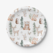 Woodland Animals Babydusche Pappteller (Vorderseite)