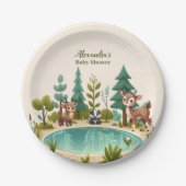 Woodland Animals Babydusche Pappteller (Vorderseite)