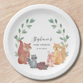 Woodland Animals Babydusche Pappteller