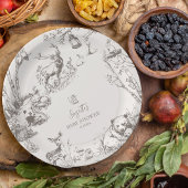 Woodland Animals Babydusche Pappteller