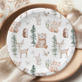 Woodland Animals Babydusche Pappteller