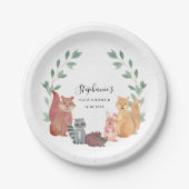 Woodland Animals Babydusche Pappteller (Vorderseite)