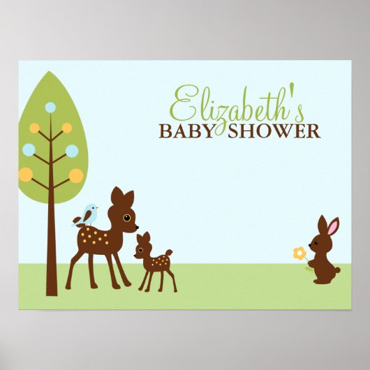 Woodland Animals Babydusche Poster (Vorne)