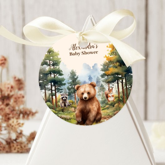 Woodland Animals Babydusche Runder Aufkleber