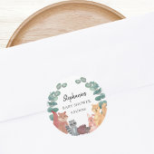 Woodland Animals Babydusche Runder Aufkleber