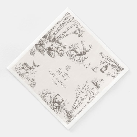 Woodland Animals Babydusche Serviette (Ecke)