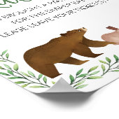 Woodland Animals Babydusche signieren Windeln Raff Poster (Ecke)