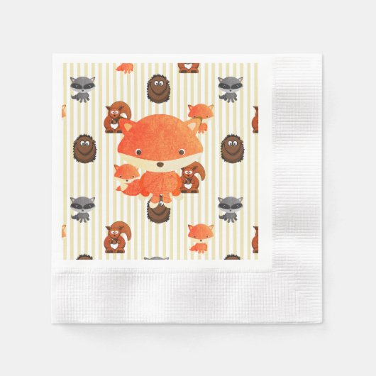 Woodland Animals Babydusche Tan Napkins Serviette (Vorderseite)