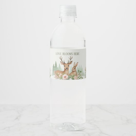 Woodland Animals Babydusche Wasserflaschenetikett (Vorderseite)