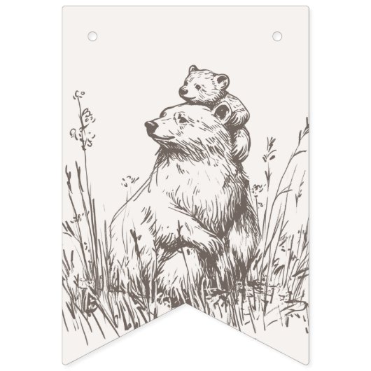 Woodland Animals Babydusche Wimpelkette (Zweite Fahne)