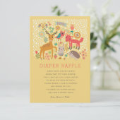 Woodland Animals Babydusche Windelwindeln Einladung (Stehend Vorderseite)