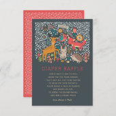 Woodland Animals Babydusche Windelwindeln Einladung (Vorne/Hinten)