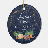Woodland Animals Baby's First Christmas Keramik Ornament (Links)
